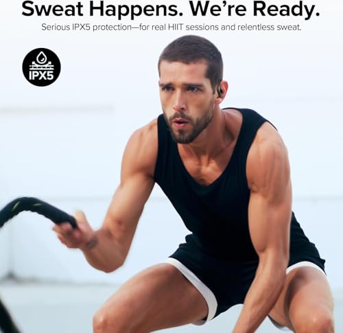 occiam Sport Wireless Earbuds Bluetooth Headphones 80hrs Playtime Deep Bass Ear Buds with Earhook Noise Cancelling Mic Wat...