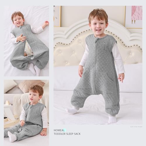 HOMEAL Toddler Sleep Sack with Legs, 1.0 TOG Wearable Blanket, Soft Cotton Baby Sleep Sack for Kids (2T–3T)