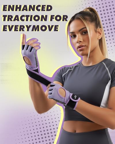 Trideer Weight Lifting Gloves for Women Men with Wrist Support, Workout Gloves Women Full Palm Protection for Gym Trainin...