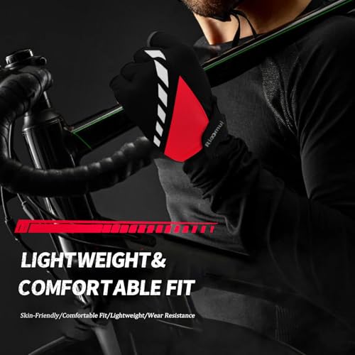 Rioomui Cycling Gloves,Gel Padded Bike Gloves for Men Cycling,Anti-Slip & Shock-Absorbing Lightweight & Breathable Design ...