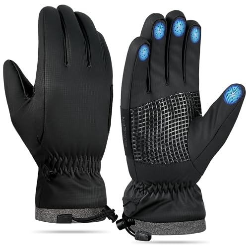 Sukeen Windproof Winter Gloves for Cold Weather, Soft Warm Touchscreen Anti-Slip Mens Winter Gloves for Running Driving Cy...