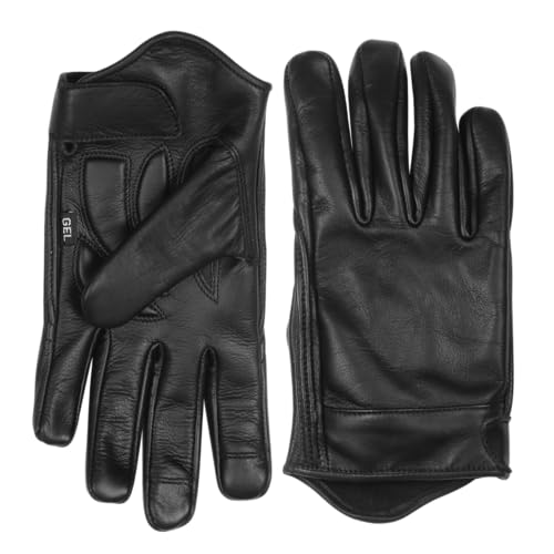 Vance Leather' Men's Premium Waxed Austin Brown Leather Perforated Motorcycle Gloves