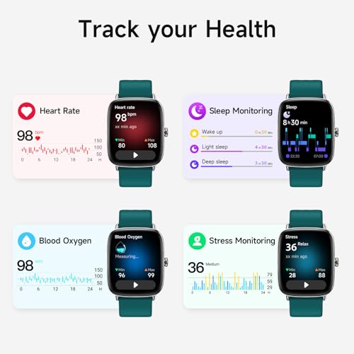 Smart Watch for Men Women, 1.85" HD Smartwatch Compatible iPhone/Samsung/Android (Answer/Make Calls), 100+ Sport Modes Fit...