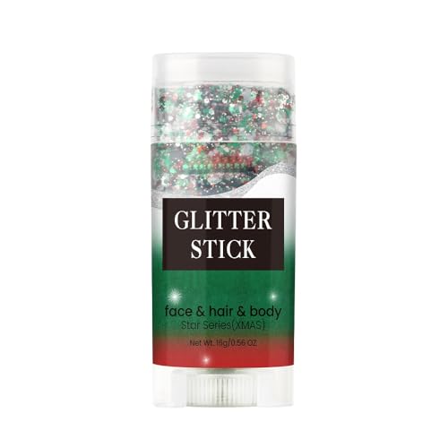 Christmas Body and Face Glitter Stick, Holographic Sparkling Neon Outfit Stage Performance New Year Celebration Events, Ho...