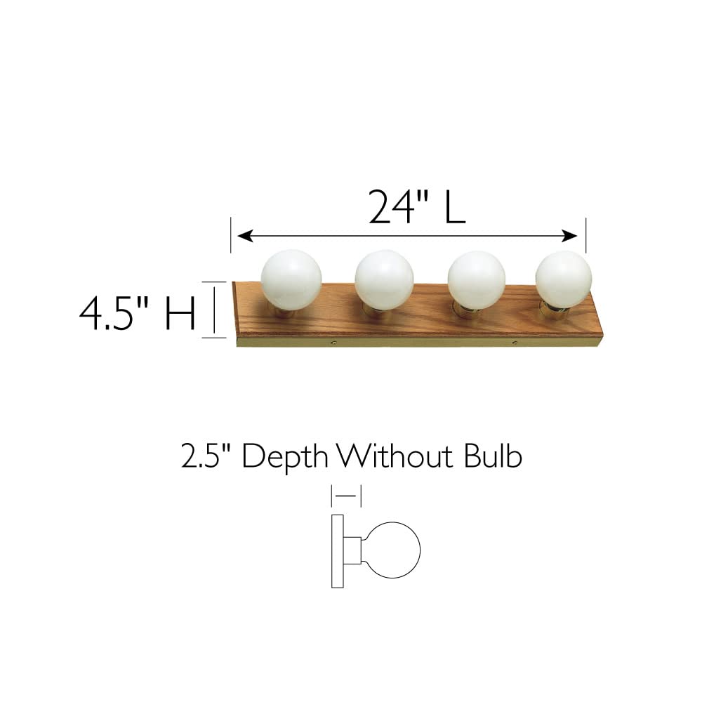 Design House 500207 4-Light Vanity Light, Honey Oak Wood Finish, Modern Design