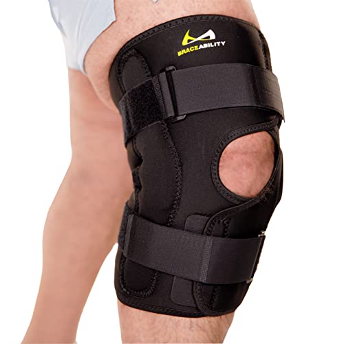 BraceAbility Obesity Hinged Knee Brace - Overweight to Plus Size Wrap Around Support for Womens and Mens Arthritis Treatme...