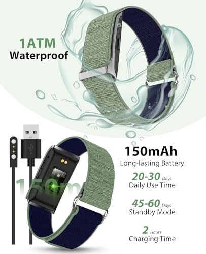 Smart Bracelet, Wearable Activity & Fitness Tracker Band, 24H Sleep Tracker, All-Day Continuous Heart Rate Blood Pressure ...