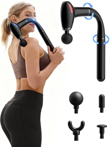 3-in-1 Massage Gun with Upgraded Extension Handle,Back Massager for Pain Relief, Portable Percussion Muscle Massager for S...