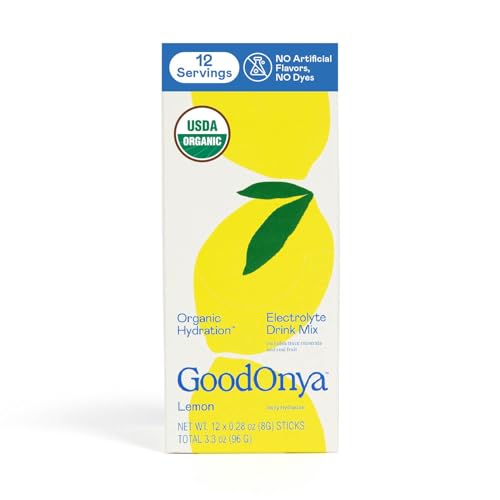 GOODONYA Organic Hydration Electrolyte Drink Mix, Certified Organic Hydration Powder, Non-GMO, Biochecked Glyphosate Free,...