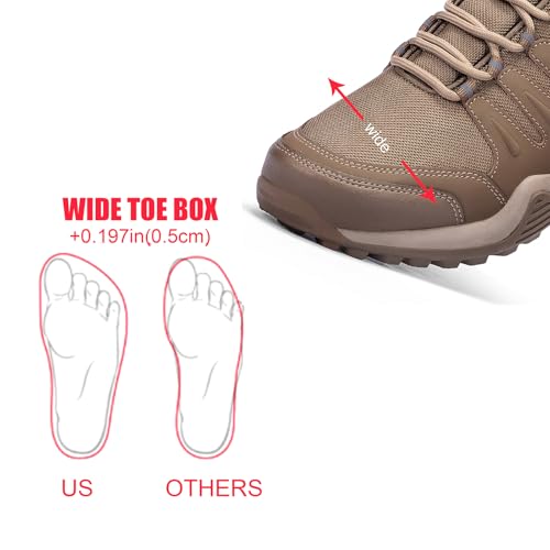 Grand Attack Men's Waterproof Hiking Shoes Lightweight Approach Trekking Comfortable Backpacking Boots Non Slip Work Shoes...