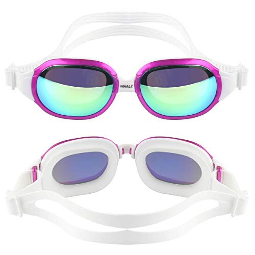 Firesara Swim Goggles, No Leaking Large Frame Wide View Pool for Women Men