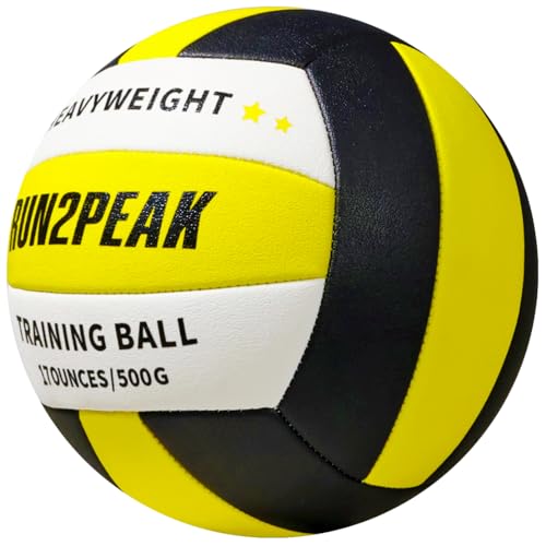 RUN2PEAK Heavy Weight Volleyball Ball Official Size 5 Setter Training Volleyballs PU Practice Volley Balls for Indoor Rebo...