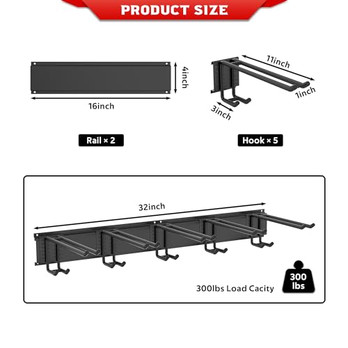 Ultrawall Ski Rack, Wall Mounted Ski Storage for Garage Storage Organizer System, 10 Pairs of Skis Holder for Home Shed, H...
