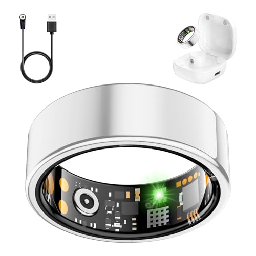 Smart Health Ring for Women Men, Fitness Tracker Ring with Heart Rate, Blood Oxygen, Sleep Tracker, Step Tracker, No Subsc...