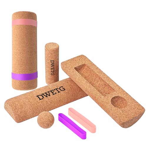 Cork Yoga Balance Board with Blocks and Resistance Bands, Non-Slip Yoga Balance Trainer for Pilates, Fitness, Stability, C...