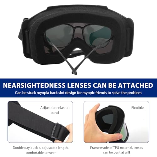 MUQIDA Dirt Bike Goggles, Dustproof Windproof Helmet Ski Goggles with Fog Lens, Wide Vision UV Protection Safety Glasses (...