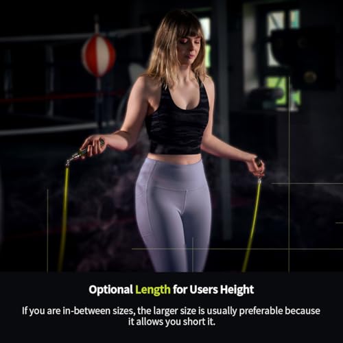 HEREROPE 1/4LB Weighted Jump Rope for Speed, Cardio, Boxing & Workout, Skipping Rope with Ball-bearing, Comfortable & Ergo...