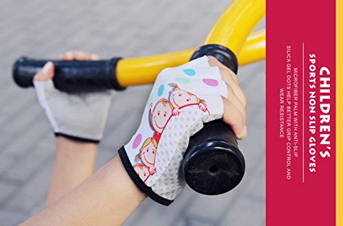 Kids Half Finger Gymnastics Gloves for Age 1-9 Boys Girls Climbing Biking Good Grip Control Gloves for Gymnastics Balance ...