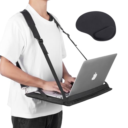 ALPHABET WONDERS Laptop Harness - Wearable Laptop Stand for Up to 17" Laptops, Tablets & E-readers - Adjustable Straps, In...