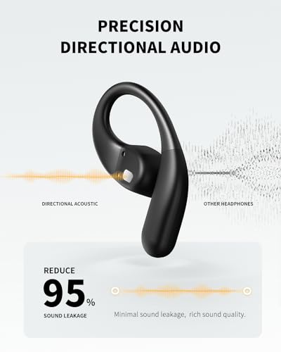 PSIER Open Ear Headphones Bluetooth 5.3 Bone Conduction Headphone, Soft Wireless Open Earbuds IPX6 Waterproof, Open Ear Ea...