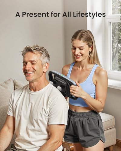 RENPHO Massage Gun Deep Tissue, Handheld Neck Massager with Replaceable 4-Head and Plate, Muscle Percussion Massage Tool f...