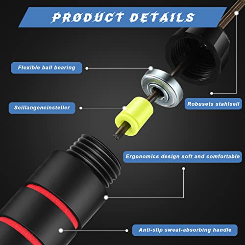 Junkin 12 Pieces Jump Ropes for Fitness with Ball Bearings Speed Jumping Adjustable Skipping Rope with Foam Handles Exerci...