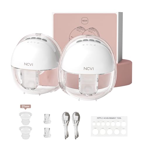 NCVI Wearable Hands Free Breast Pump, 4 Modes & 9 Levels with Multitronic Suction, Ultra-Quiet <42dB, Long Battery Life (1...