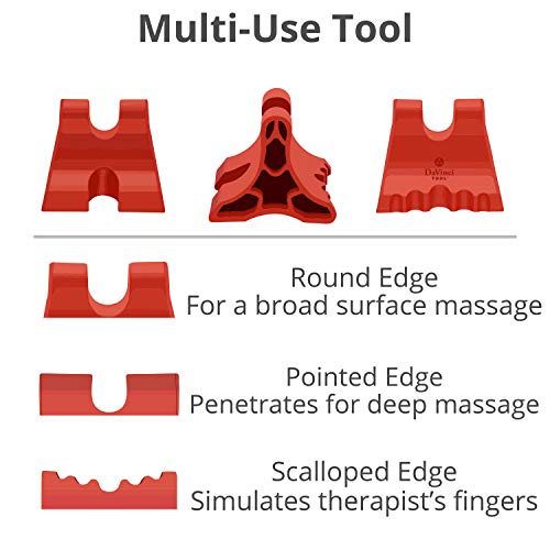 Body Back Davinci Tool (Red) -USA Made- Hard Rubber Neck Tension Relief & Pressure Point Massage Tool - Occipital Release ...