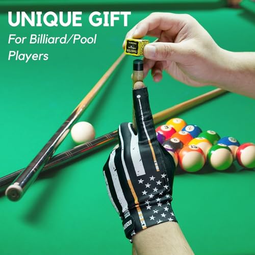 CybGene Billiard Pool Gloves for Left Hand 3 Finger, Quick-Dry Breathable, Shooters Snooker Cue Sport Glove Popular Sizes