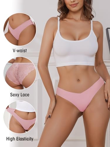 DHFBABY Sexy Cheeky Womens Underwear Comfortable Seamless Panties Luxurious Lace Bikini Briefs