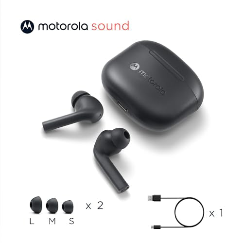 Motorola Moto Buds 065 - True Wireless, Ear Buds, Noise Isolation and 17 Hours Playtime, Touch Control on Both Earbuds, IP...