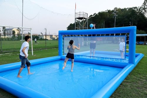 33ft Inflatable Volleyball Court with Air Pump - Commercial Grade Outdoor Volleyball Net for Pool/Beach Volleyball, 33x16....
