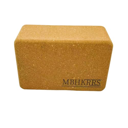 MBHKRRS Yoga Block - Fine-Grain Cork Block, Yoga Equipment, Home Gym Accessory, Pilates Tool, Lightweight for Travel, Extr...