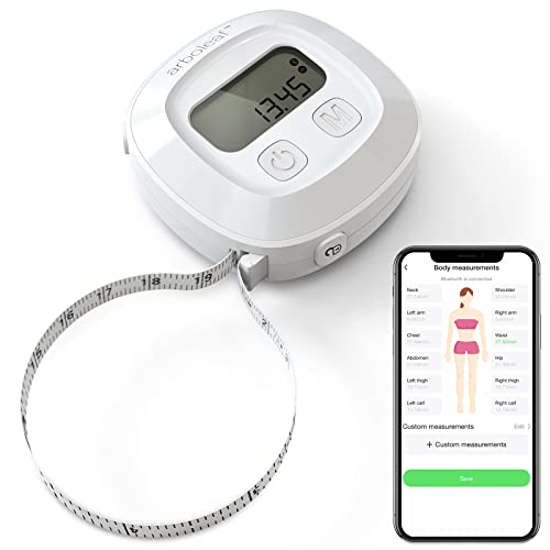 arboleaf Digital Body Tape Measure, 60in Body Measuring Tape, Bluetooth Measuring Tape for Body Measurements with App, Bod...