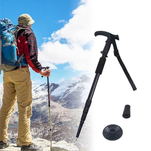 Retractable Trekking Pole Aluminum Alloy Walking Poles Portable Hiking Pole Suitable for Outdoor Activities Such as Mounta...