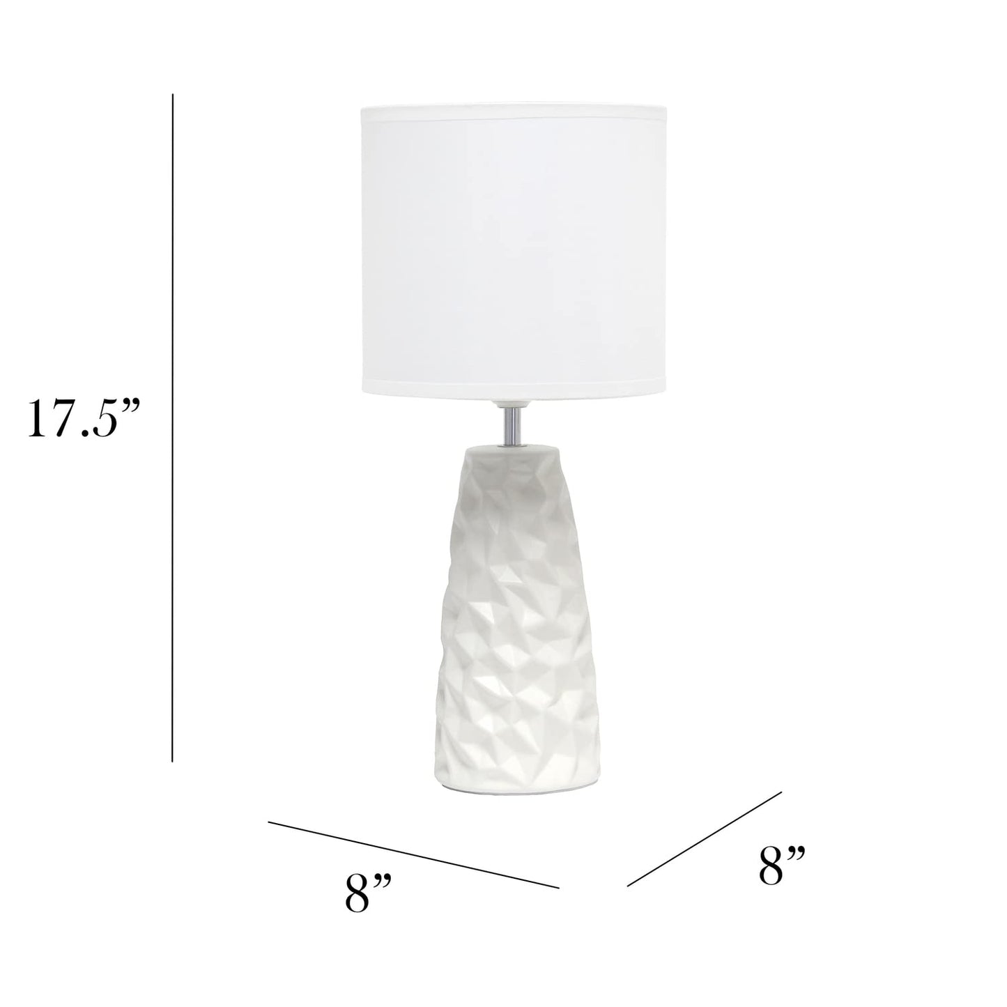 Simple Designs LT2083-OFF Ceramic Table Lamp, Off-White, Pack of 1