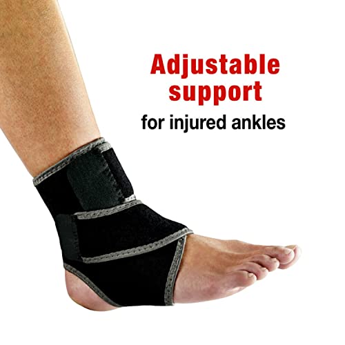 ACE Brand Adjustable Compression Ankle Support, Moderate Support for Weak, Sore or Injured Joints, Adjustable Straps, One ...