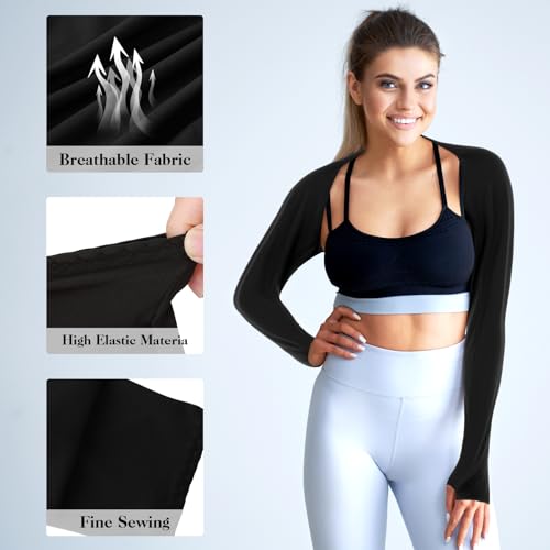 DSLSQD 2 Pack Cooling Shawl Arm Sleeves Sun Sleeves for Women UV Protection Arm Sleeve with Finger Hole for Golfing