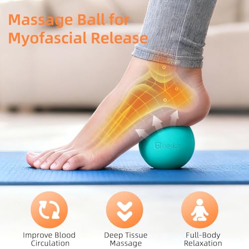 Massage Lacrosse Balls for Myofascial Release, Trigger Point Therapy and Yoga Therapy, Foot Massage Ball to Relieve Planta...