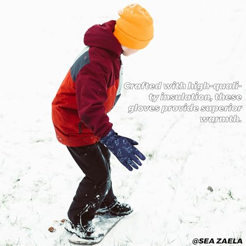 Sea Zaela Waterproof Winter Gloves For Kids Toddler Warm Snow Gloves Boys Girls Ski Gloves Windproof Mittens Youth