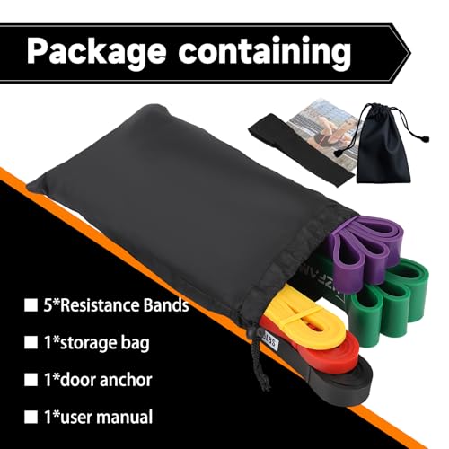 Non Latex Resistance Bands, Pull Up Assistance Bands, Exercise Bands Resistance, Workout Bands Resistance for Men and Wome...