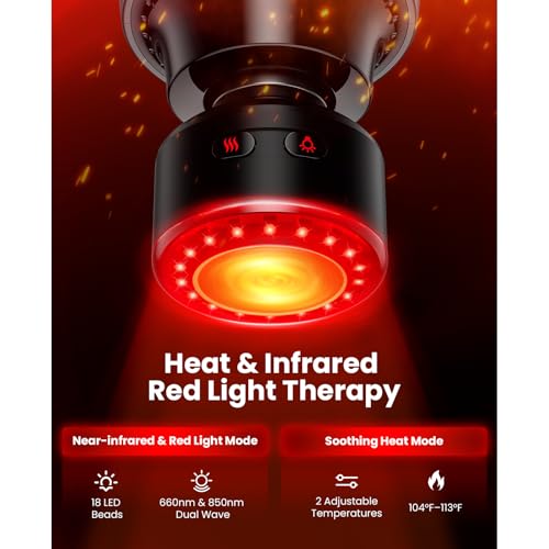 BOB AND BRAD A2 Ultra Massage Gun with Red Light Infrared Heat Head, FSA Eligible/HSA Eligible, Pro Percussion Massage Gun...