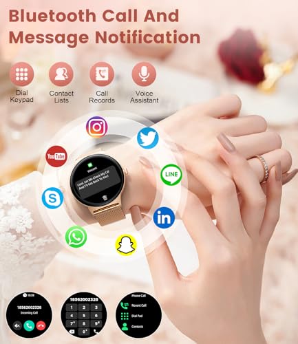 LIGE Fitness Smart Watches for Women(Answer/Make Call), 1.43" AMOLED Android Smart Watch with Heart Rate Monitor/Sleep Tra...