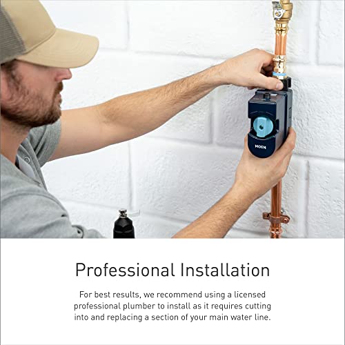 Moen Flo Smart Water Monitor and Automatic Shutoff Sensor, Wi-Fi Water Leak Detector for 3/4-Inch Diameter Pipe, 900-001