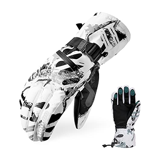 Hoihoo Ski Gloves - Waterproof Winter Snowboarding Gloves for Men & Women, Touchscreen Compatible, Warm Below -30F