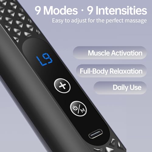 GrekoGadgetra Massage Gun with Extension Handle & 3-Ball Head for Deep Tissue, Back Muscle Massager with Multi Head, Hand ...
