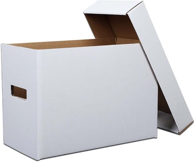 G-PLUS 3 Pack Comic Book Storage Box - Holds 150-175 Comics, Collapsible & Stackable Short Box, Moistureproof, Archival Cardboard