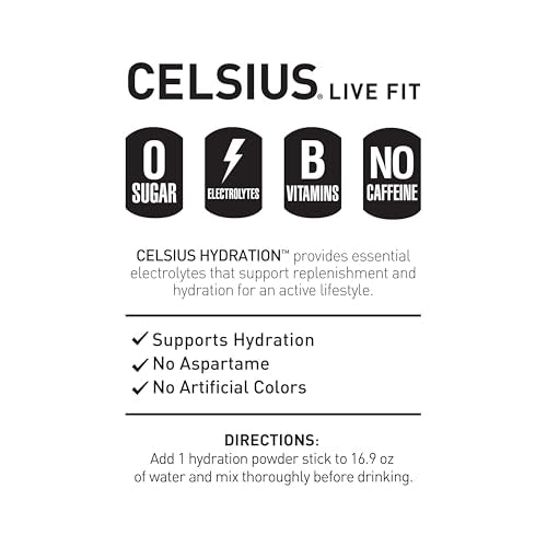Celsius Hydration™ Lemon Lime, Sugar Free Electrolyte Hydration Drink Mix (Pack of 14)
