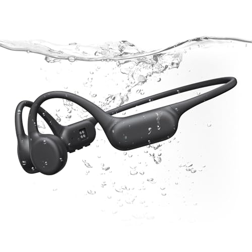 PSIER Bone Conduction Headphones IPX8 Waterproof Swimming Headphones Open Ear Headphones with MP3 Mode 32GB Memory Up to 8...