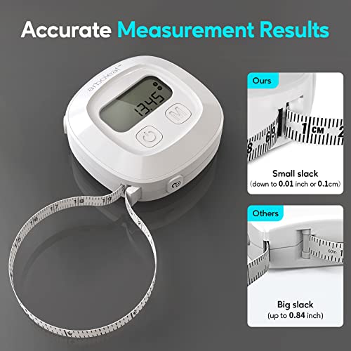 arboleaf Digital Body Tape Measure, 60in Body Measuring Tape, Bluetooth Measuring Tape for Body Measurements with App, Bod...